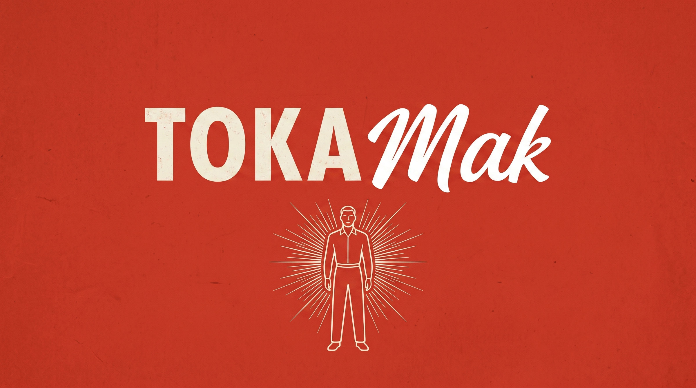 TOKAMak title card. A man standing inside a burst of light.